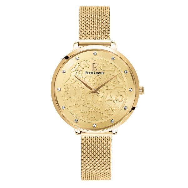 Montre Femme EOLIA Cadran Doré Bracelet Acier milanais Doré