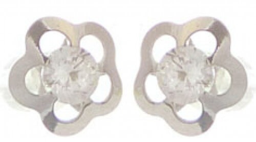 Boucles d'oreilles or 375 et oxydes de zirconium