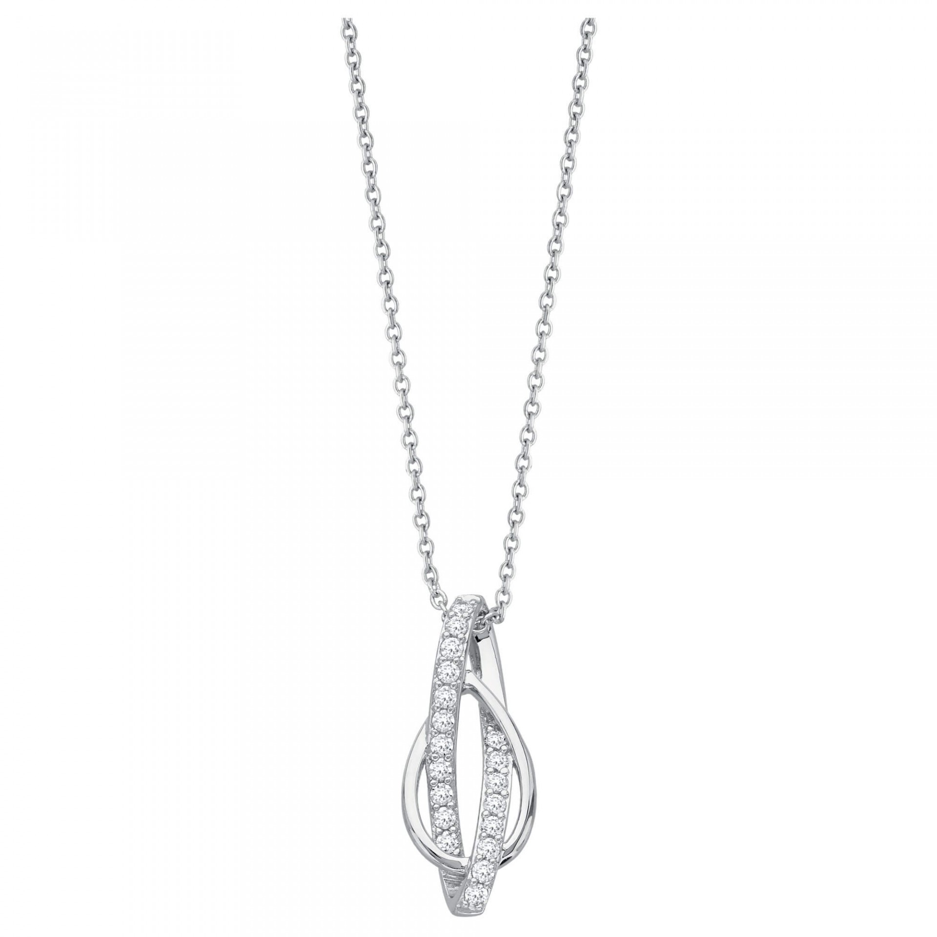 Collier argent et oxydes de zirconium