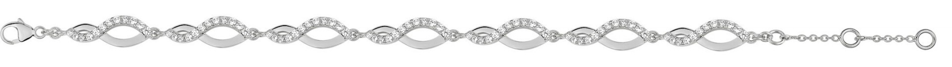 Bracelet argent et oxydes de zirconium