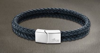 Bracelet Lotus Steel acier et cuir