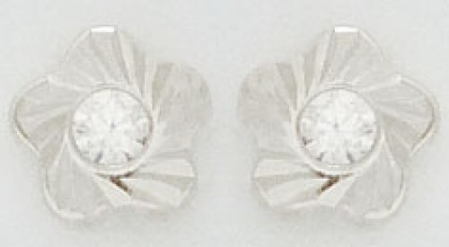 Boucles d'oreilles or 375 et oxydes de zirconium