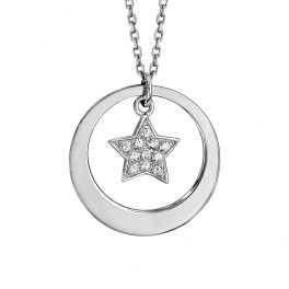 Collier étoile argent (1prénom)