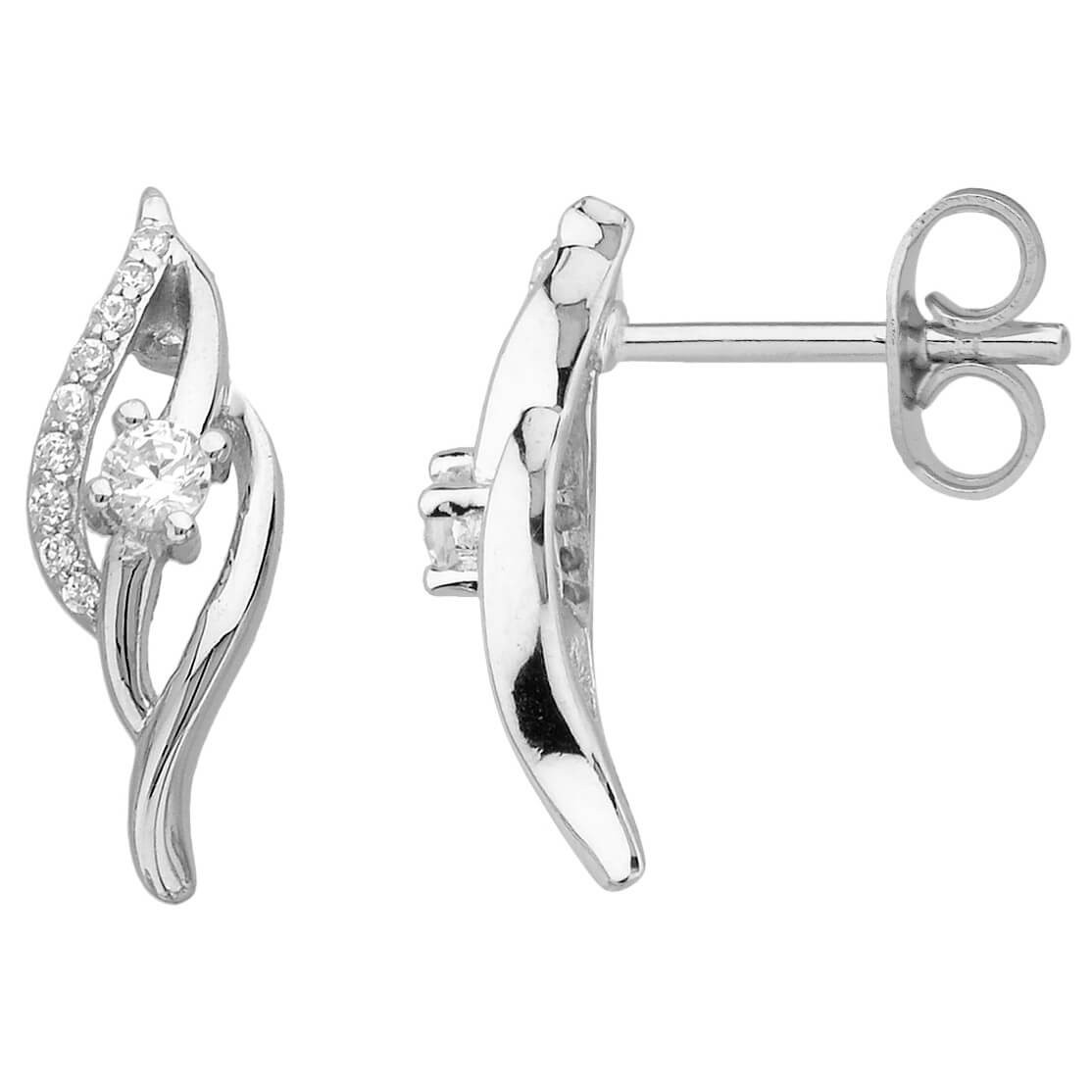 Boucles d'oreilles argent et oxydes de zirconium