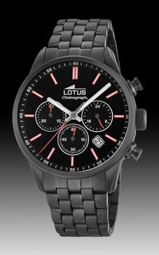 Montres Lotus homme chronographe acier noir