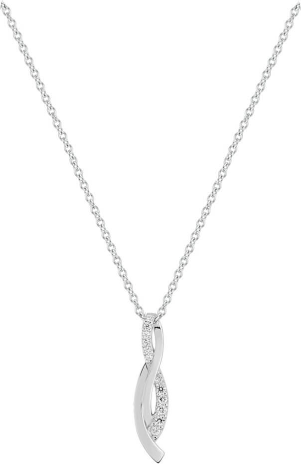 Collier argent et oxydes de zirconium