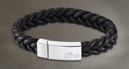 Bracelet Lotus Steel acier et cuir