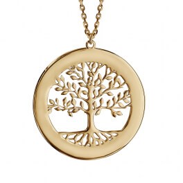 Collier arbre de vie plaqué or jaune (jusqu'à 5 prénoms)