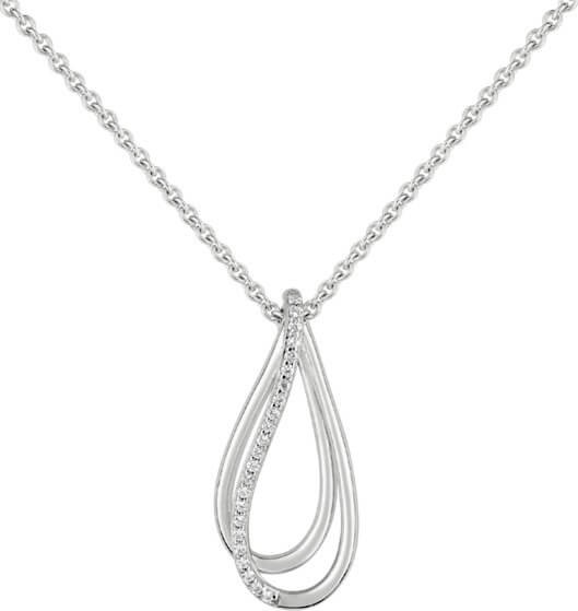 Collier argent et oxydes de zirconium