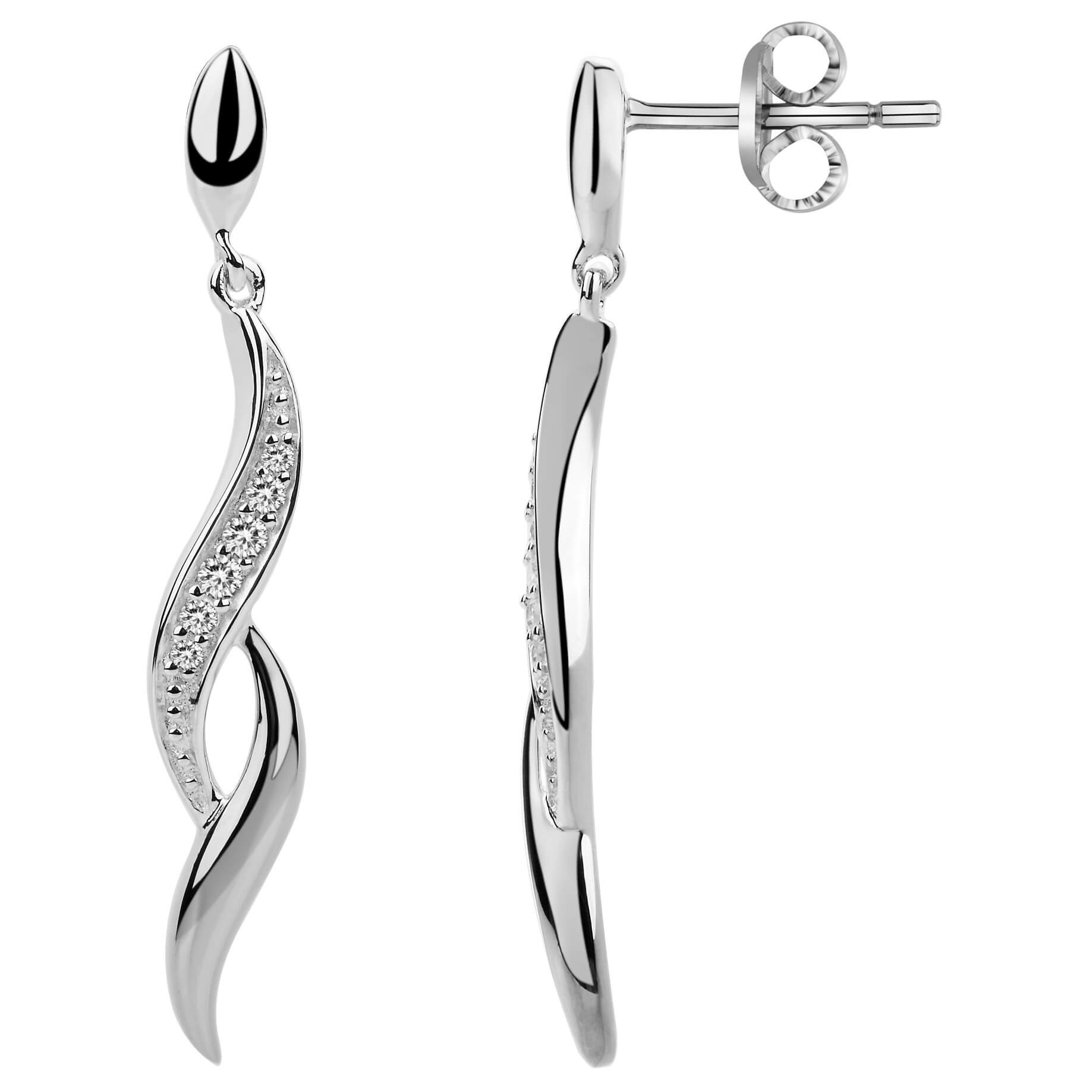 Boucles d'oreilles argent et oxydes de zirconium