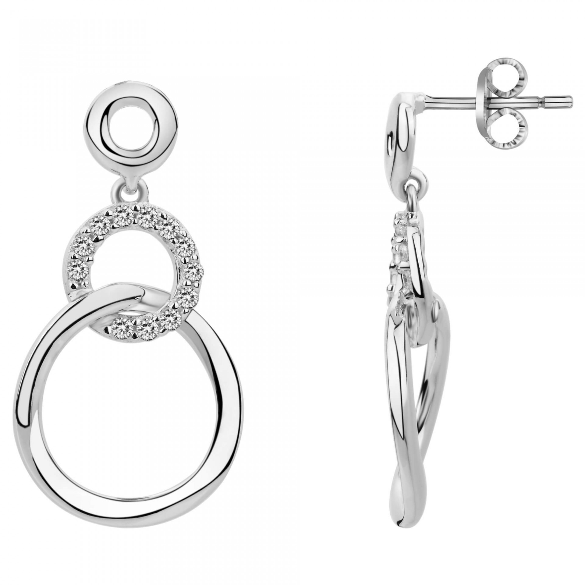 Boucles d'oreilles argent et oxydes de zirconium