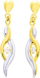 Boucles d'oreilles or 750 et oxydes de zirconium