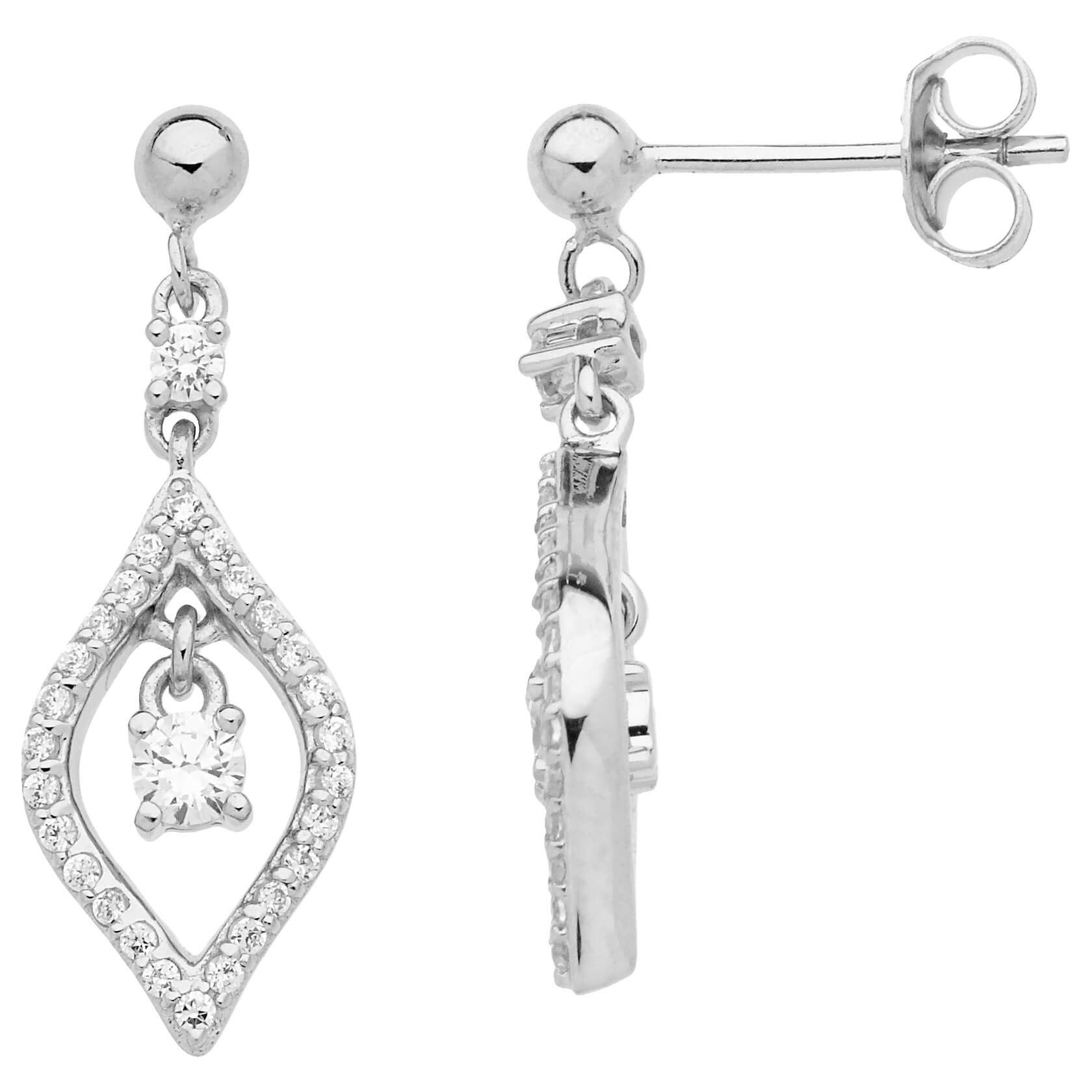 Boucles d'oreilles argent et oxydes de zirconium