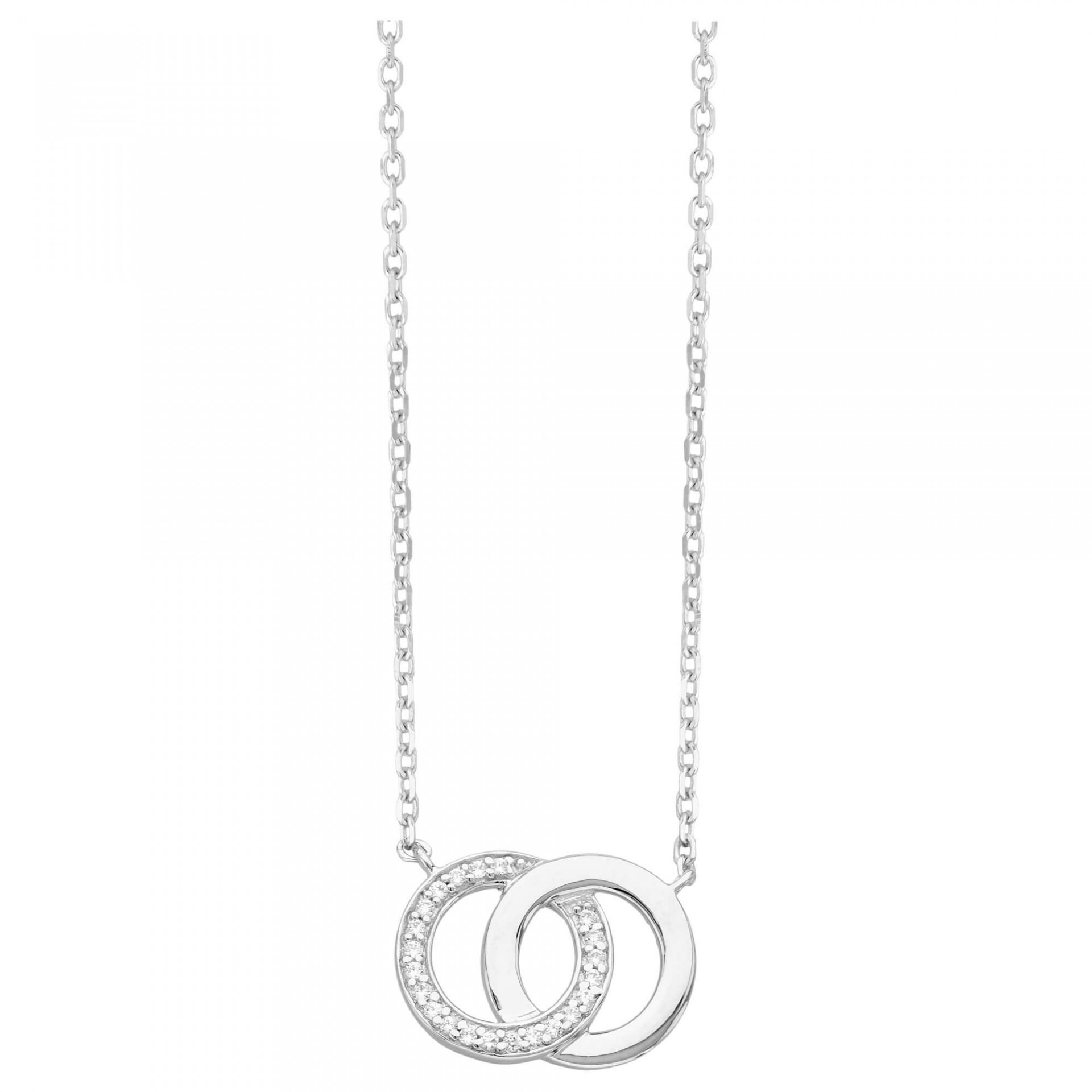 Collier argent et oxydes de zirconium