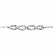 Bracelet argent et oxydes de zirconium