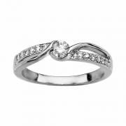 Bague argent et oxydes de zirconium