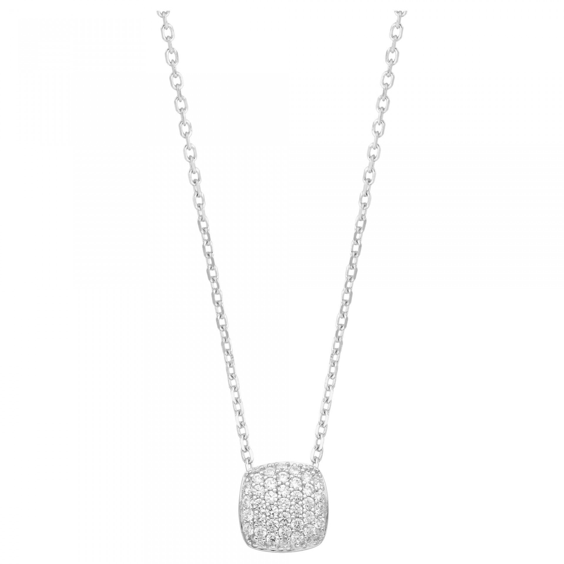 Collier argent et oxydes de zirconium