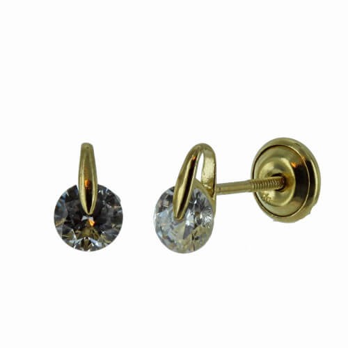 Boucles d'oreilles or 375 et oxydes de zirconium