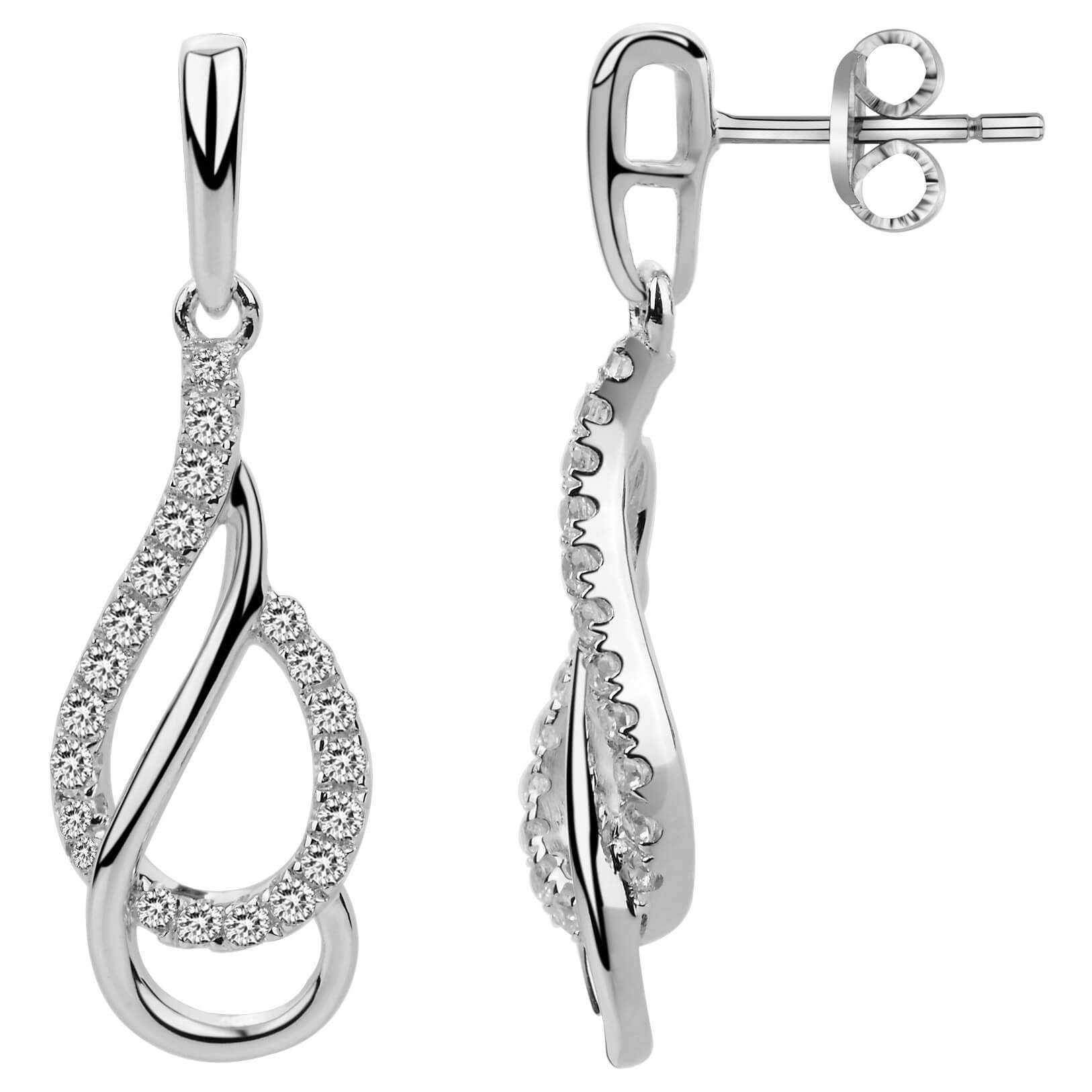 Boucles d'oreilles argent et oxydes de zirconium