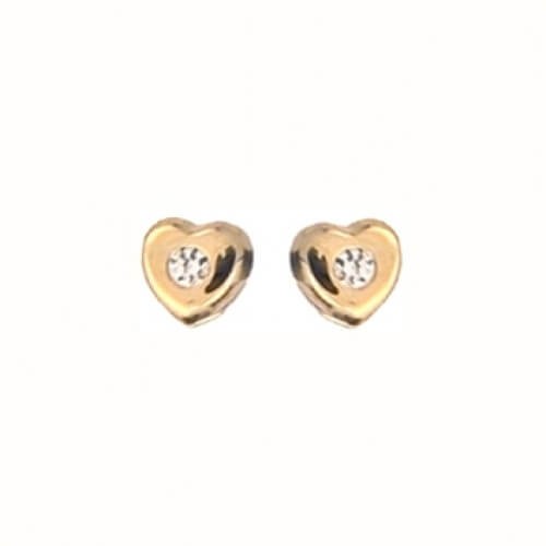 Boucles d'oreilles or 375 et oxydes de zirconium