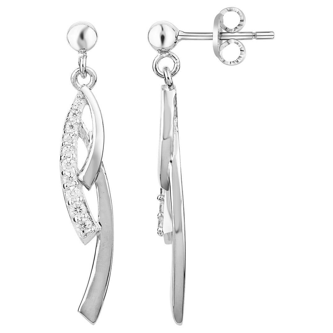 Boucles d'oreilles argent et oxydes de zirconium