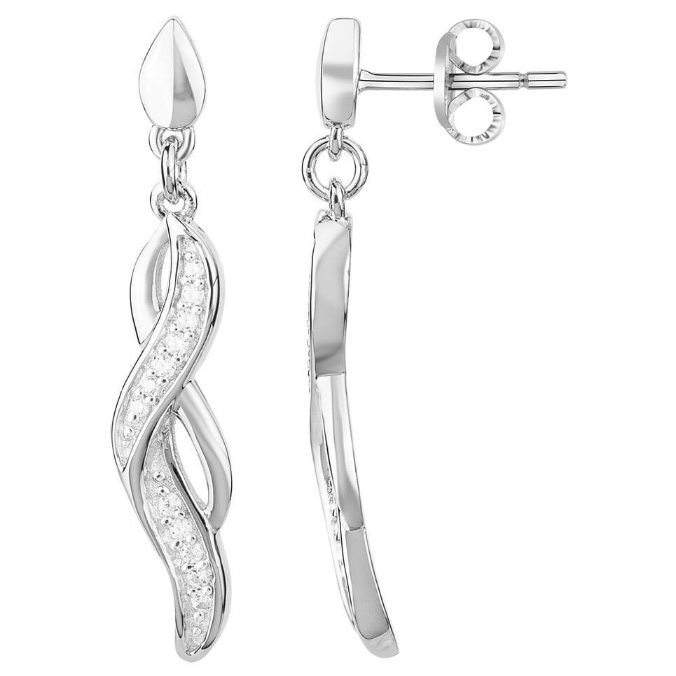 Boucles d'oreilles argent et oxydes de zirconium