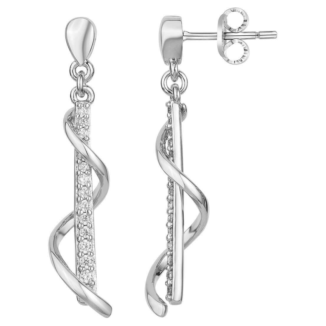 Boucles d'oreilles argent et oxydes de zirconium