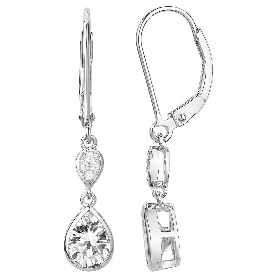 Boucles d'oreilles argent et oxydes de zirconium