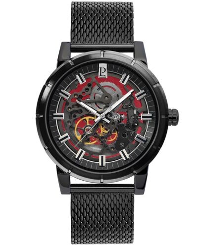 Montre Homme AUTOMATIC Cadran Noir Bracelet Acier milanais Noir