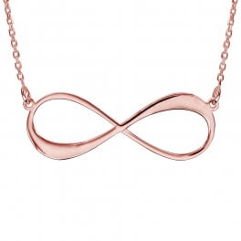 Collier infini plaqué or rose (jusqu'à 2 prénoms)