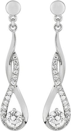 Boucles d'oreilles argent et oxydes de zirconium