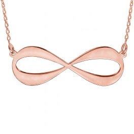 Collier infini plaqué or rose (jusqu'à 4 prénoms)