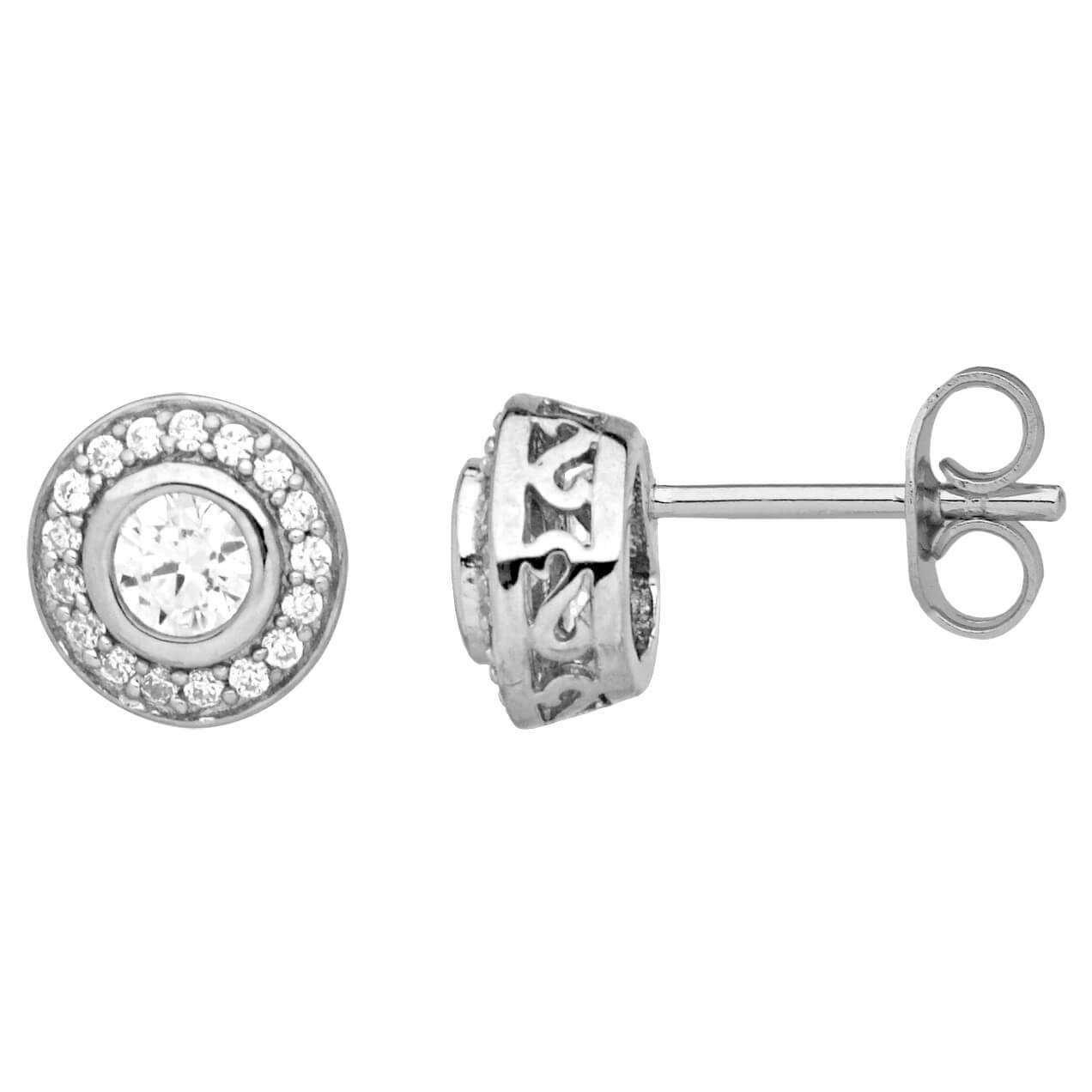 Boucles d'oreilles argent et oxydes de zirconium