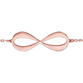 Bracelet infini plaqué or rose (jusqu'à 4 prénoms)