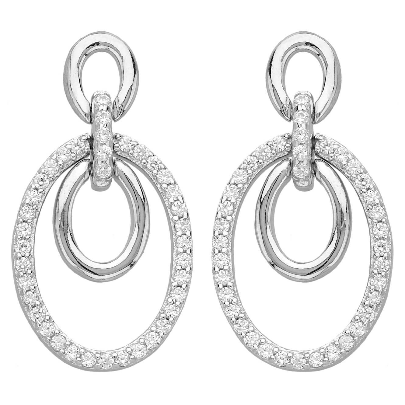 Boucles d'oreilles argent et oxydes de zirconium