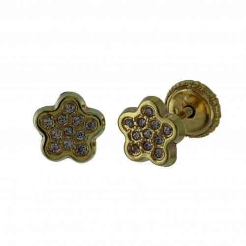 Boucles d'oreilles or 375 et oxydes de zirconium