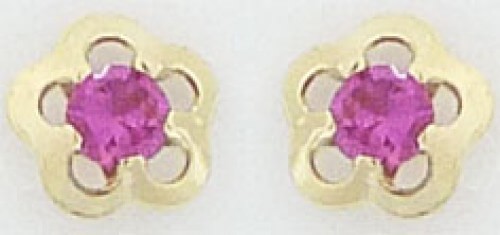 Boucles d'oreilles or 375 et oxydes de zirconium rose