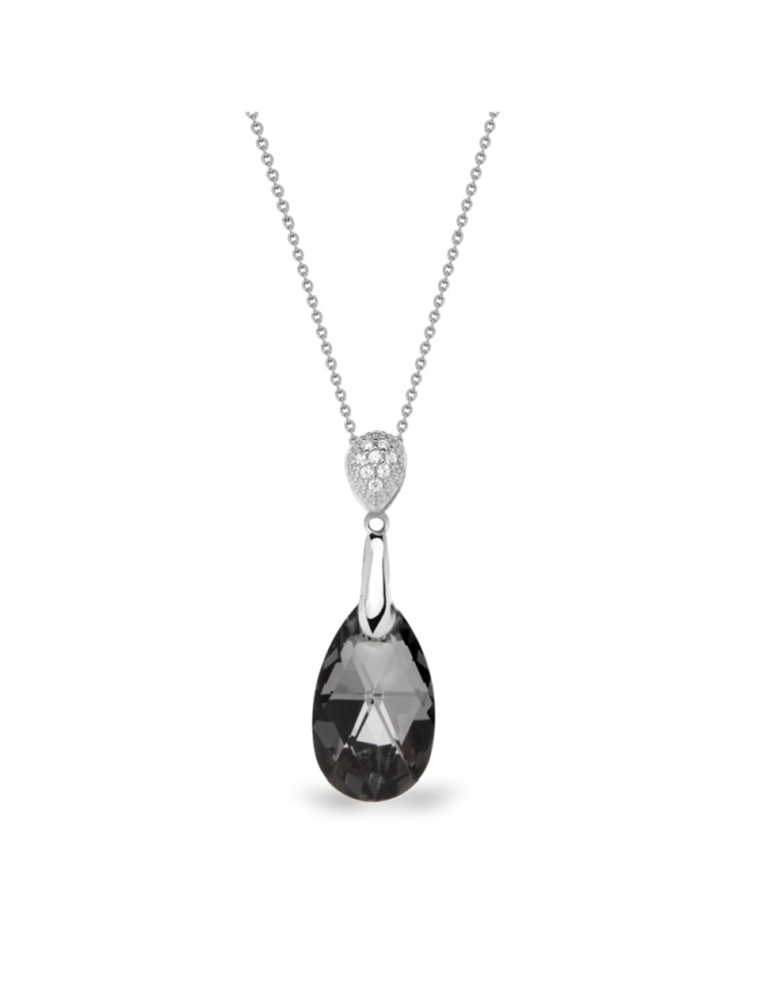 Dainty drop silver night collier