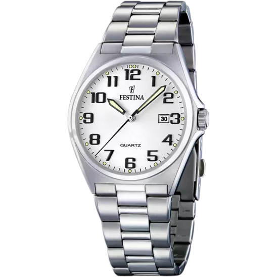 Montre Festina acier cadran blanc