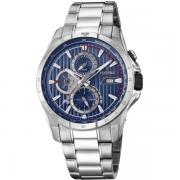 Montre Festina multifonction acier cadran bleu