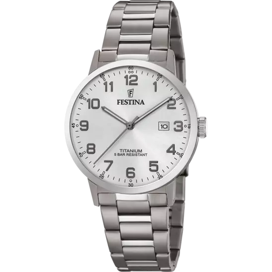 Montre Festina titane cadran blanc