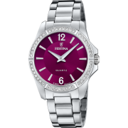 Montre Festina acier cadran bordeaux