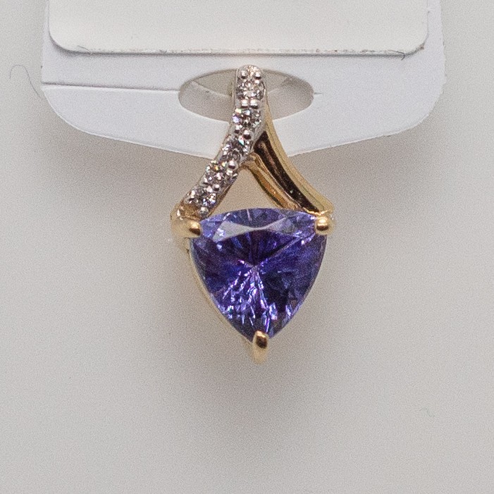 Pendentif or 750 tanzanite et diamants