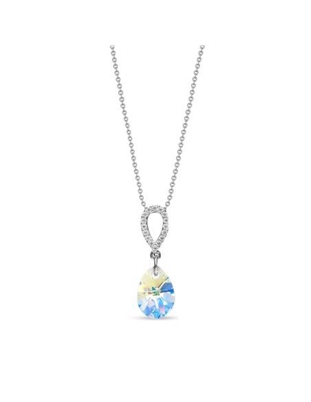 Pear drop aurore boréale collier